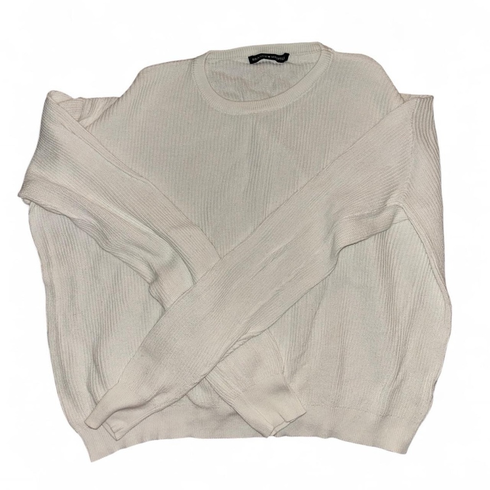 Brandy Melville Cream Crew Neck Sweater